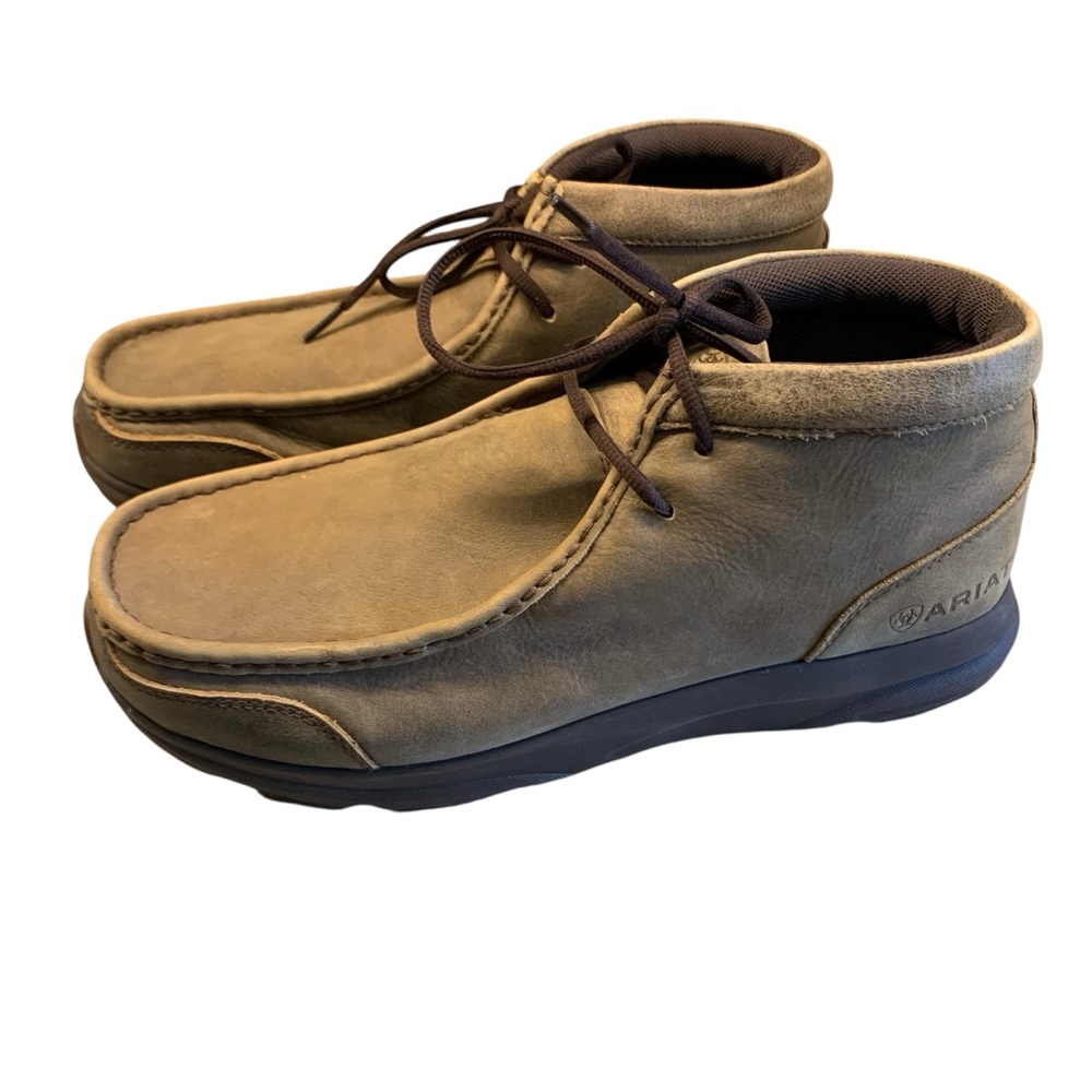 Ariat Mens Sz.11D Spitfire  Brown Bomber Moc Toe Leather Upper Chukka Boots